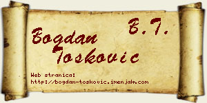Bogdan Tošković vizit kartica